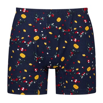 DADADO-千金萬兩 4L印花四角男內褲(深藍) 天然絲光棉-吸濕排汗-GHQ305DB