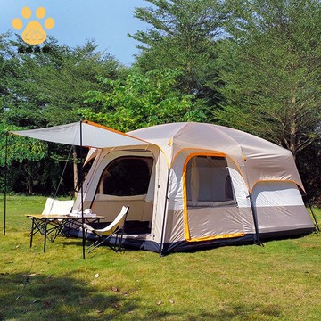 四季帳篷 戶外野營 過夜露營  防風 防雨 防曬雙層加厚便捷式二室一廳 ws8261