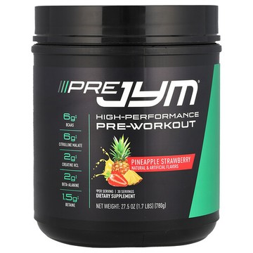 JYM Supplement Science, Pre JYM，高性能氮泵，菠蘿草莓，1.7 磅（780 克）