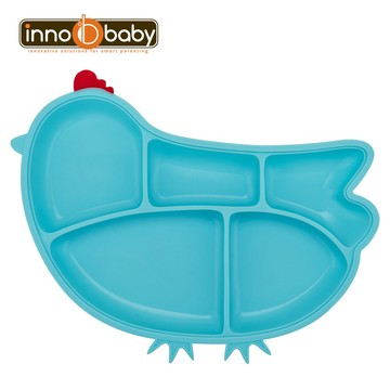 現貨 公司貨 Innobaby 歡樂小雞矽膠防滑餐盤 水藍 桃紅