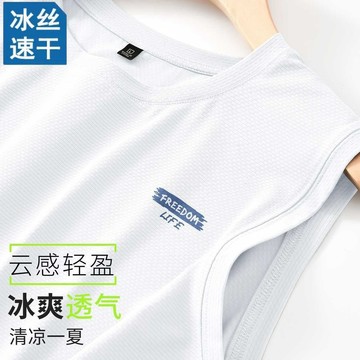 🔥臺灣出貨🔥冰絲背心 男 無袖網眼 夏季透氣 速幹運動服 男士休閒籃球健身速幹背心