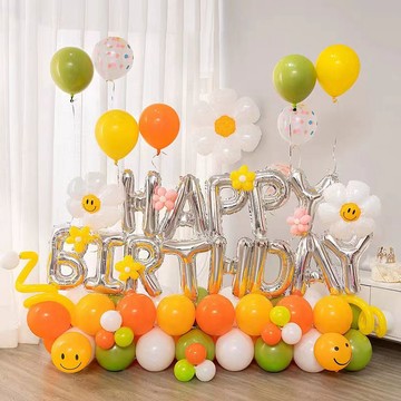臺灣-出貨🔥【新款熱銷】生日裝飾布置ins風新款氣球生日布置兒童週嵗派對場景裝飾背景墻 ZNBF