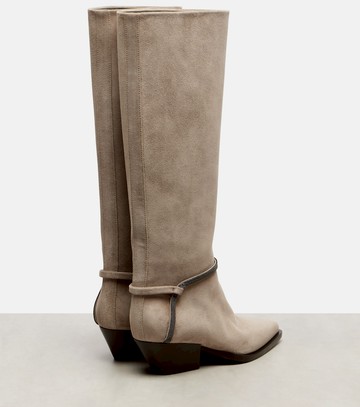 Brunello Cucinelli Monili suede knee-high boots