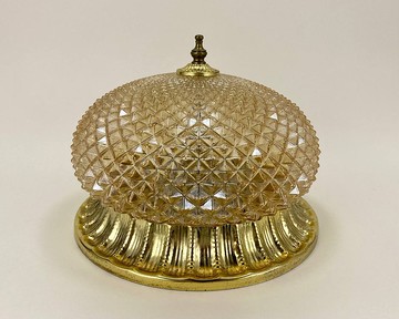 豪華吸頂燈|鍍金玻璃普拉方德和黃銅燈|金色吸頂燈