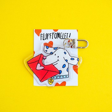 Fluffy Omelet KEYCHAIN / 別針 / PHONE GRIP - LETTER DOG