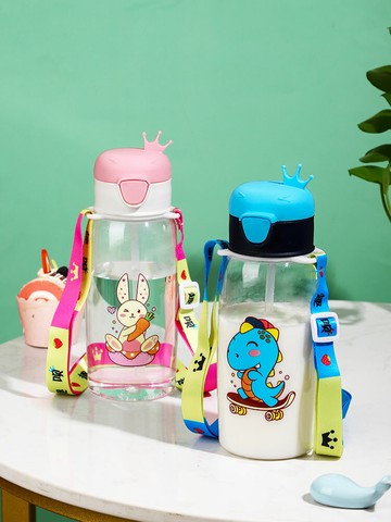 兒童水杯男孩學生專用夏季女防摔塑料杯便攜大容量可愛帶吸管杯子