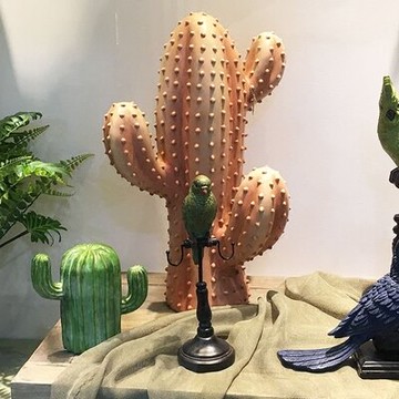 做舊樹脂仙人掌北歐家居店鋪櫥窗裝飾擺件1入