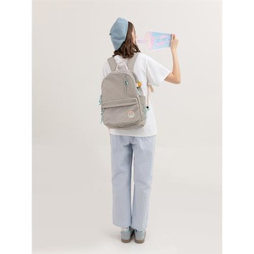 shunyide 燕麥霧霾灰 運動風雙肩包男大學生書包女小眾潮牌寬肩帶