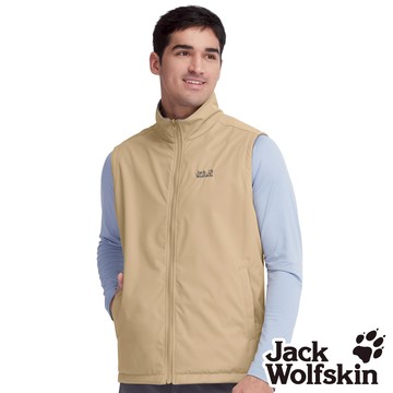 【Jack Wolfskin 飛狼 】男 雙面穿防風保暖背心 外層防潑水內刷毛『金黃棕/灰』