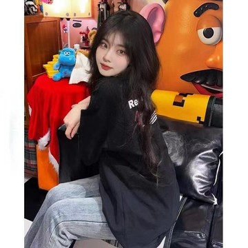 現款免運國潮美式下衣失蹤100%純棉短袖t恤女夏ins字母印花半袖上衣潮大碼印花寬鬆卡通短袖顯瘦0Q2V@