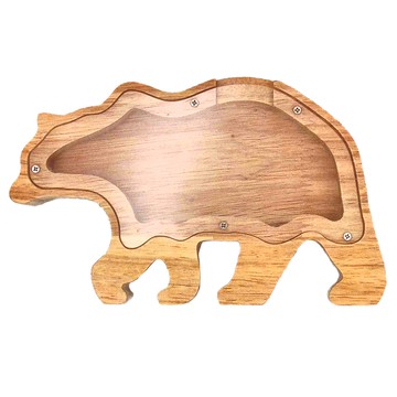 CHIFUN SENHUO 祈樂森活 木質存錢筒 20x3x13cm  熊 棕色  1個