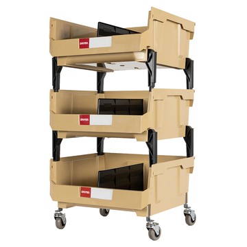 SHUTER 樹德 耐衝擊分類整理車 HB-2503h 高腳柱 3入一組  沙色