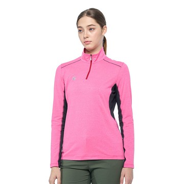 【Wildland 荒野】彈性開襟保暖衣 女 深粉紅 0B02611-32