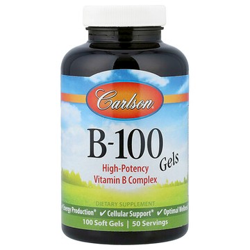 Carlson, 維生素 B-100，100 粒軟膠囊