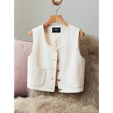 查琳JUCKDECK 春秋馬甲女外搭小背心疊穿時尚短款潮流春秋英倫929