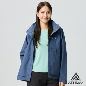 【ATUNAS 歐都納】女款綠森林防水外套A1GAGZ02W遠岸藍/防水/透濕/舒適透氣/防潑水