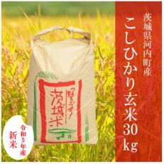 [令和5年産]茨城県河内町産コシヒカリ玄米30kg