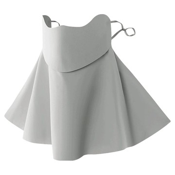 QIDINA 超親膚冰絲涼感透氣防曬護頸面罩 B  1個  淺灰色