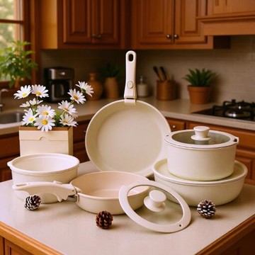 跨境可拆卸手柄家用不粘鍋奶鍋煎鍋炒鍋燃氣灶電磁爐通用套裝鍋具