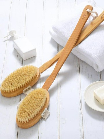 洗澡刷搓澡神器木長柄軟毛洗澡刷搓澡巾強力搓背搓泥不求人後背沐浴刷子 雙11全館免運