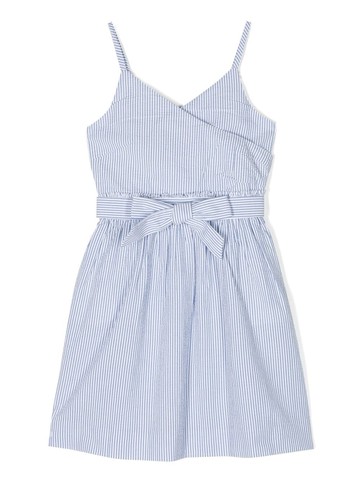 Ralph Lauren Kids - striped seersucker day dress - kids - Cotton/Cotton - 7 - Blue