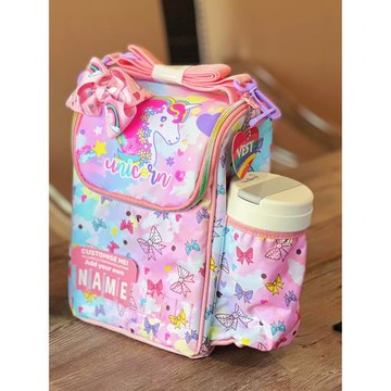 卡通小學生飯盒袋兒童可愛便當包保溫野餐戶外午餐斜挎包保鮮帶飯