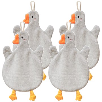 鴨子擦手巾 超強吸水珊瑚絨 掛繩設計  4個  2組