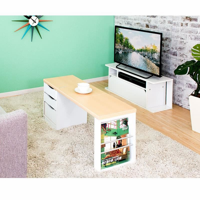 【新品・送料無料】【完成品】NEW　天然木ワンタッチ文机 新品送料無料】天然木ワンタッチ文机 昭和レトロ アンティーク 机