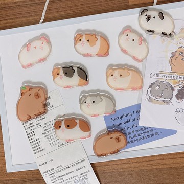 天竺鼠、水豚 滴膠壓克力強力磁鐵