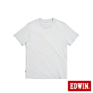 EDWIN 男裝 精緻素色短袖T恤-淺灰色