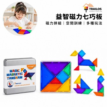 【翠樂絲】磁力七巧板 YPLUS 益智 磁力拼圖 多種拼法 強力磁吸 啟蒙 兒童教具 磁性拼圖 積木