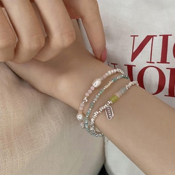 串珠手鍊 M27 日韓流行時尚 百搭 碎珠子 珍珠 月光石串珠 手鍊 韓版手環 配件