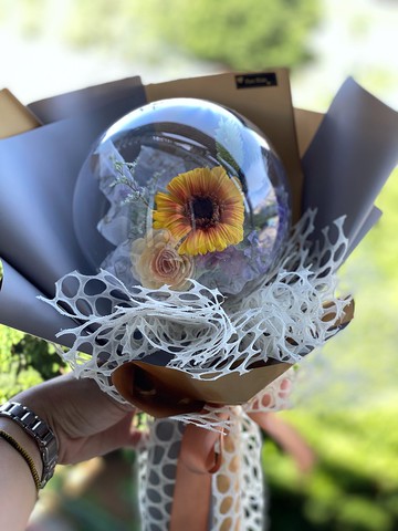 向日葵花束 不凋花 乾燥花 波波球花束  畢業花束 生日花束