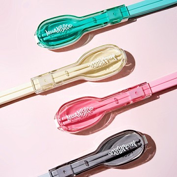 便攜式筷子勺子套裝可愛單人裝上班族家用收納餐具盒【不二雜貨】