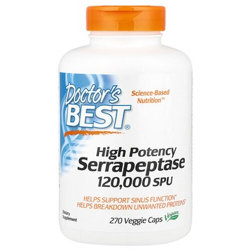 Doctor's Best, 優效舍雷肽酶，120000 SPU，270 粒素食膠囊