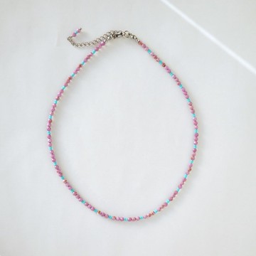 薰衣草色 流行 磷灰石 項鍊 珠飾項鍊 天然石項鍊 不鏽鋼項鍊 التركواز 項鍊