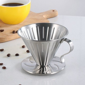 ❤臺灣出貨❤304不鏽鋼咖啡濾杯 V60滴漏式手衝咖啡過濾漏斗 錐形濾杯 手沖咖啡過濾器 耐熱不鏽鋼 可重複使用