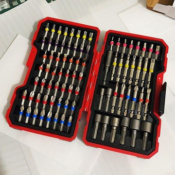 83件彩虹魔盒電動螺絲刀批頭套裝一字十字內六角手電鑽電批頭起子