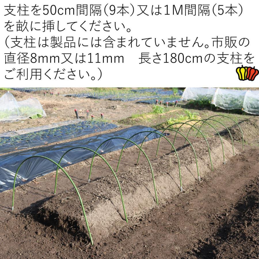 ファスナー付き　ビニールハウス　菜園らくらく保温カバー4M　作業窓4カ所（ビニールトンネル　家庭菜園用）