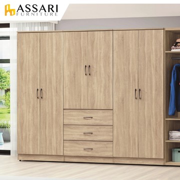 ASSARI-梅爾鋼刷橡木2.6尺拉門雙吊收納衣櫃(寬79x深56x高202cm)