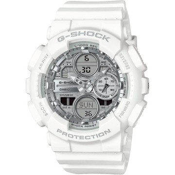 CASIO 卡西歐 G-SHOCK 海波粼粼 蒸鍍光澤雙顯手錶 GMA-S140VA-7A
