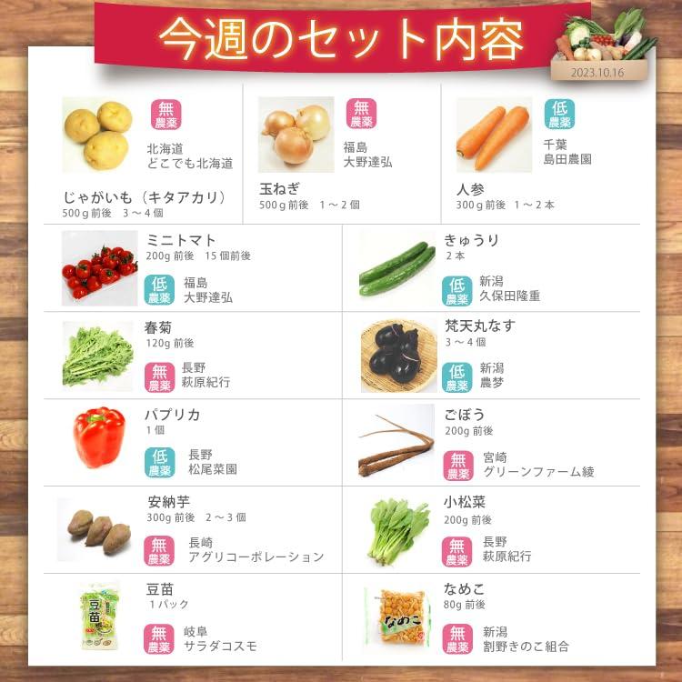 ベジタブルハート 旬の野菜 13品目こだわり野菜セット 安心な無農薬・低農薬栽培の野菜 お取り寄せ