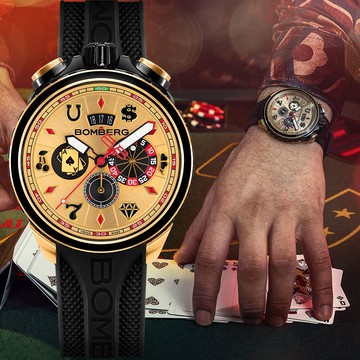 BOMBERG 炸彈錶 GOLDEN CHIP CASINO黃金籌碼計時手錶(BS45CHPPKBA.075-2.12)