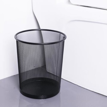 鐵藝紙簍家用垃圾桶大中小號金屬鐵網圓形無蓋收納筒辦公室垃先旋