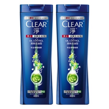 CLEAR 淨 男士去屑洗髮乳 清爽控油型 400g 特含青檸精華  2瓶