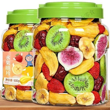 【新貨~】水果乾 綜閤水果脆片果蔬脆草莓凍乾混閤水果乾休閑小零食卽食什錦果乾 DIZH