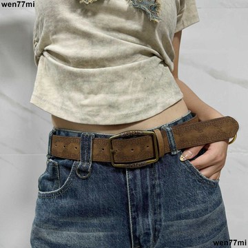 超實惠臘 腰帶 皮帶美式皮帶女士腰帶y2k女新款輕人辣妹配裙子高檔潮復古棕色
