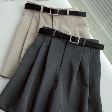 五分西裝褲女夏高腰顯瘦寬松直筒褲chic百搭休閑中褲闊腿褲