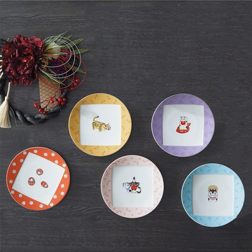 NORITAKE 日式幸運紋5入-點心盤15.5cm-禮盒組