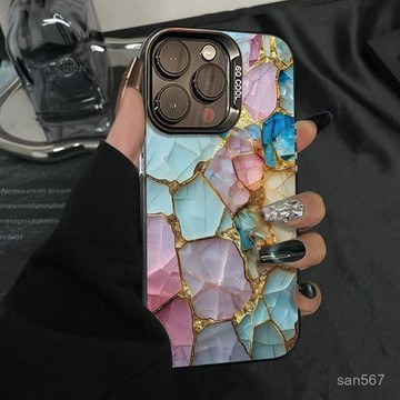 蘋果17高級彩色裂石 蘋果16PLUS可愛17PROMAX手機殻17pro高級感iPhone12/78P新款XR XS